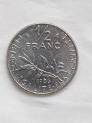 092 Francja 1/2 franka, 1986