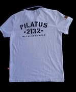 Pilatus  t-shirt  biała  elegancka  koszulka  polo rozmiar  M, S