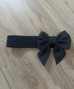 Czarny zapinany pasek z kokardą uniwersalny do stylizacji black belt