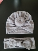 Zestaw wiosenny turban + opaska 