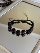 Bransoletka shamballa obsydian black gold hand made