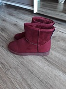 Bordowe buty zimowe a'la EMU wkładane 38/38,5 wkładka 25 cm ocieplane