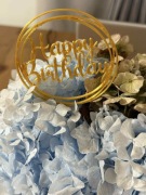 Topper Na Tort Wszystkiego Najlepszego Złoty Happy birthday urodziny