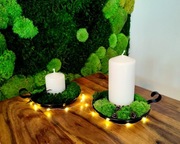 Świecznik z mchem stabilizowanym