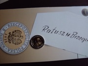 Monety okolicznościowe 5zł Ratusz w Brzegu z folderami przedsprzedaż