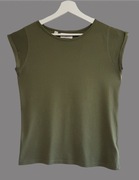 Damska bluzka bawełniana zielona z krótkim rękawem Bonprix 36/38 S/M