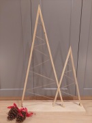 Choinka drewno + sznurek na święta na prezent 