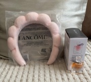 Lancôme różowa opaska na włosy + La Vie Est Belle 4 ml