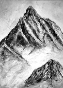 Obraz akryl na płótnie 100x70 cm – „Potęga gór” – ręcznie malowany