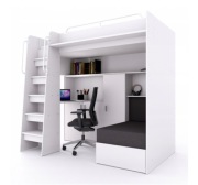 Łóżko piętrowe z meblościanką,biurkiem i dodatkowym łóżkiem 