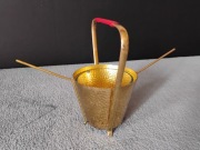 Mosiężny Pojemnik na paluszki solne i precle z lat 50. i 60. XX wieku