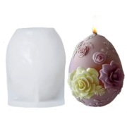 DUŻE JAJKO PISANKA RÓŻY Wielkanocna forma 9.8*8 do Świec Odlewów 