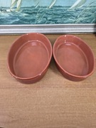 Zestaw 2 ceramicznych naczyń żaroodpornych – owalne foremki, terakota