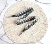 Pasek do torebki telefonu aparatu makrama handmade zielony smycz boho