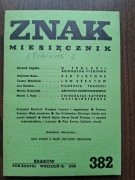 Znak miesięcznik nr 382 (9/1986) R. Niebuhr; Lew Szestow; Zdziechowski