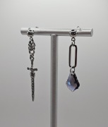 Kolczyki stal nierdzewna kryształek prezent dla niej alternative goth