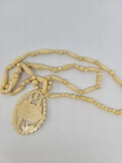 Naszyjnik prl róża korale ecru kolor kości słoniowej  orientalny  desa 