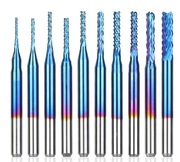 Genmitsu 10 szt. frezów trzpieniowych Nano Blue Coat, frezy CNC, 0,8-3 mm