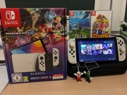 Nintendo switch Oled 64gb+64gb sd+Gry(Super Mario Wonder, Mario kart 8...)