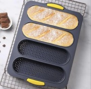 Forma silikonowa 4 wgłębienia do pieczenia Bagietek Tarty Chleba 
