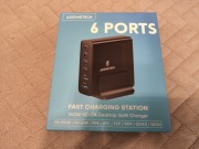 ASOMETECH GaN 160W USB C A szybka ładowarka jak NOWA 6 portów QC PD