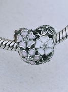 Charm's modułowy charms  s925  serce kwiaty 