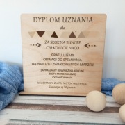 Tabliczka podziekowanie dyplom