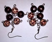 Kolczyki gronka w panterkę