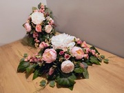 Stroik  na grób kompozycja na cmentarz, wiązanka z wazonem .LS46K