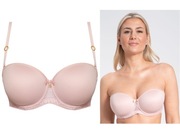 Biustonosz usztywniany Samanta Amelia A450 80F, pudrowy róż, bez ramiączek!