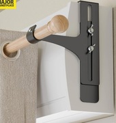 Zestaw 2 uchwytów na karnisz bez wiercenia czarny, metalowy, Ø20–28 mm