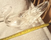 Szklany łabędź vintage – patera / figurka 15 cm, stan idealny