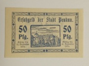 Niemcy Notgeld 50 Pfennig 1921r. miasto Penkun (Pomorze) - Rzadki -stan UNC