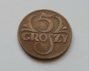 5 groszy z 1936 roku, bardzo rzadka i poszukiwana