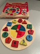 Drewniany zegar edukacyjny układanka dla dzieci 