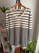 Dłuższy sweter sukienka tunika w paski 50% bawełna cotton basic H&M
