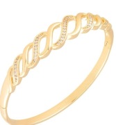 Bransoletka sztywna z wysokiej jakości stali z kamyczkami 