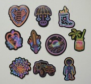 10 naklejek NEON - rózne kształty - Zestaw #1