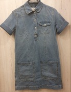 Pepe Jeans: elegancka gruba dżinsowa mini sukienka rozmiar S