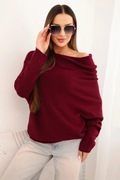 Sweter typu nietoperz rozmiar uniwersalny bordowy