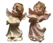 Figurki Aniołki Figurka Aniołek stojący śpiewający z nutami 7cm 2 sztuki