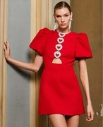 sukienka czerwona M guziki