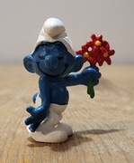 Schleich smerf smurf z kwiatkami figurka model wycofany