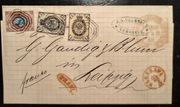 List, obwoluta listu z Warszawy do Lipska z 1869r 