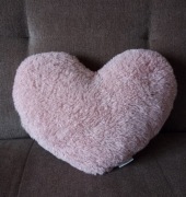 PLUSZOWE BŁYSZCZĄCE RÓŻOWE SERCE miękka poduszka przytulanka 36x40