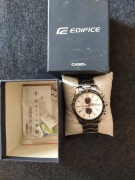 Zegarek Casio Edifice EF-547 (Biała tarcza) - Komplet