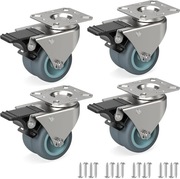 Kółka jezdne przemysłowe z hamulcem max 400kg mocne 50mm wys. 7.5cm meblowe
