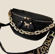 Nerka damska Szeroki regulowany pasek ozdobny doczepiany łańcuchNowa 