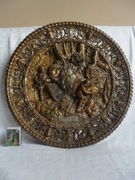 PIĘKNA STARA PŁASKORZEŹBA MYŚLISTWO KŁUSOWNIK