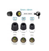 Aceyoon 5 par - 10 sztuk nakładek na słuchawki douszne rozm S, M, L, czarne